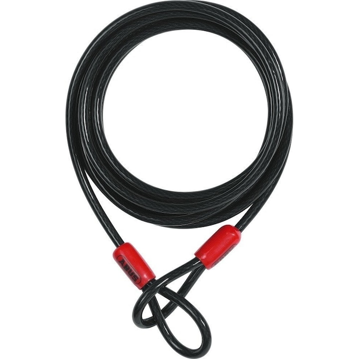 Cablu antifurt de bicicleta, Abus, Otel, 500 cm, Negru