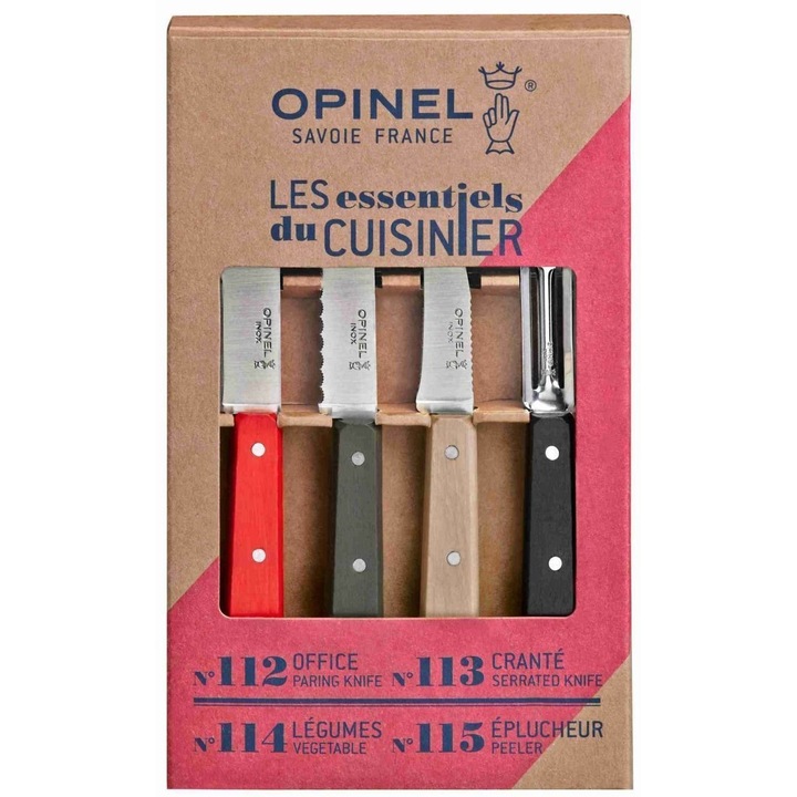 Set 4 cutite universale Opinel, Otel inoxidabil, Multicolor