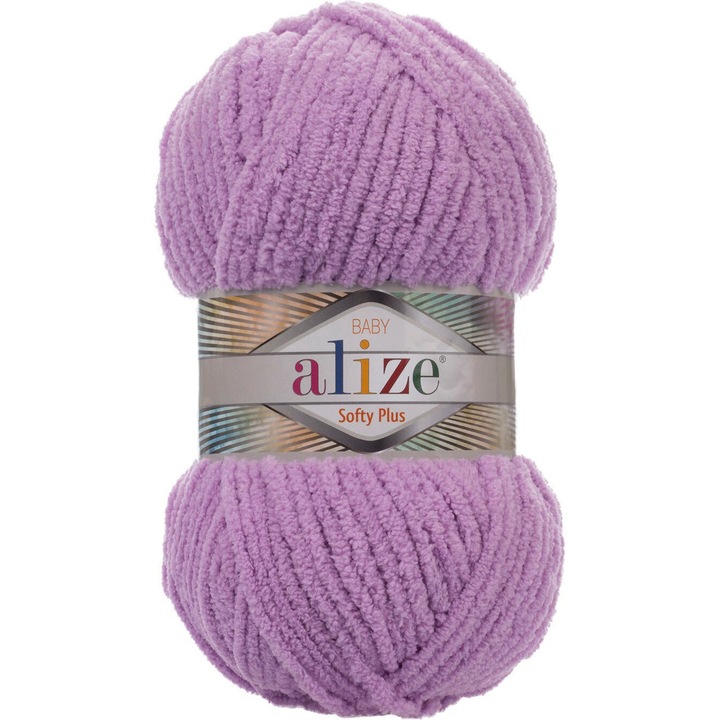 Fir Textil Alize Softy Plus 47 pentru crosetat si tricotat, acril, mov, 120 m