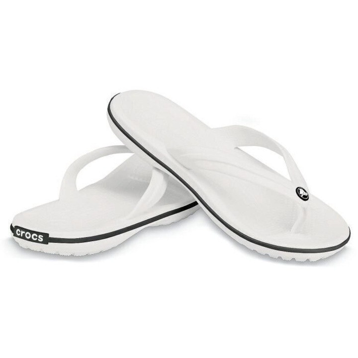 Slapi Crocs Crocband Flip 48-49 EU - M13 US Alb - White