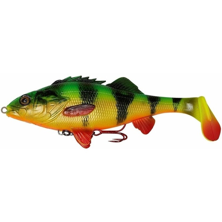 Momeala artificiala Savage Gear, 4D Perch Shad Firetiger, scent rattle, slow sink, multicolor, 12.5cm