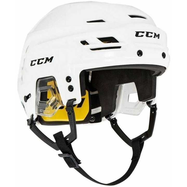 Casca de hochei CCM Tacks 210, alb, M, profil redus, captuseala dubla