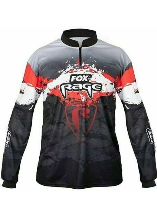 Tricou cu maneca lunga Performance, Fox rage, poliester, bleumarin, 2XL