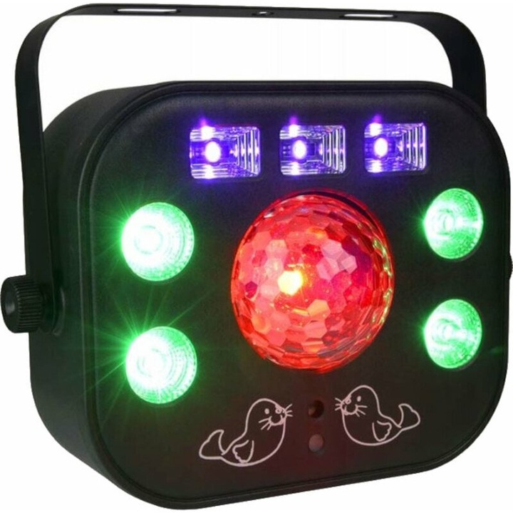 UV LED villogó, RGBW, többfázisú, fekete