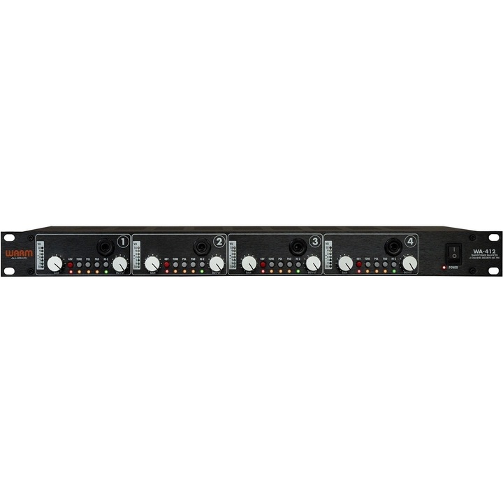 Meleg audio mikrofon előerősítő, 4 csatornás, 19", 1U, XLR, fekete