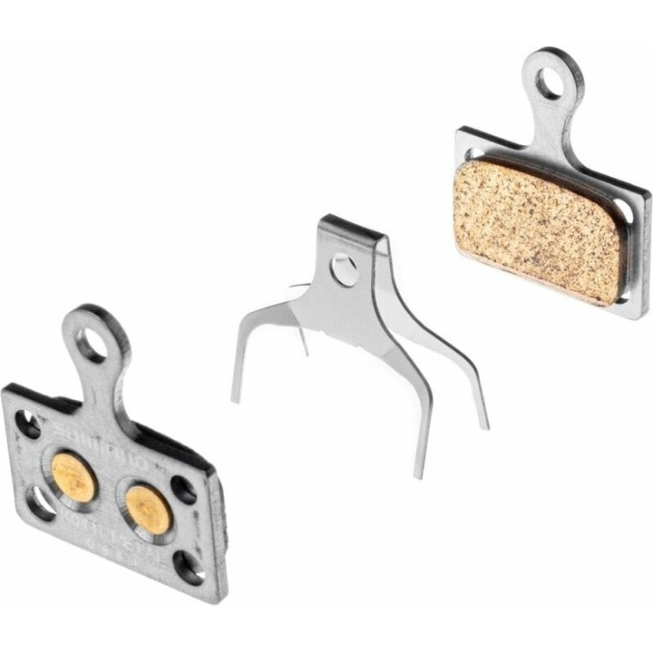 Комплект 2 дискови спирачни накладки, Shimano, Metal, Silver/Beige