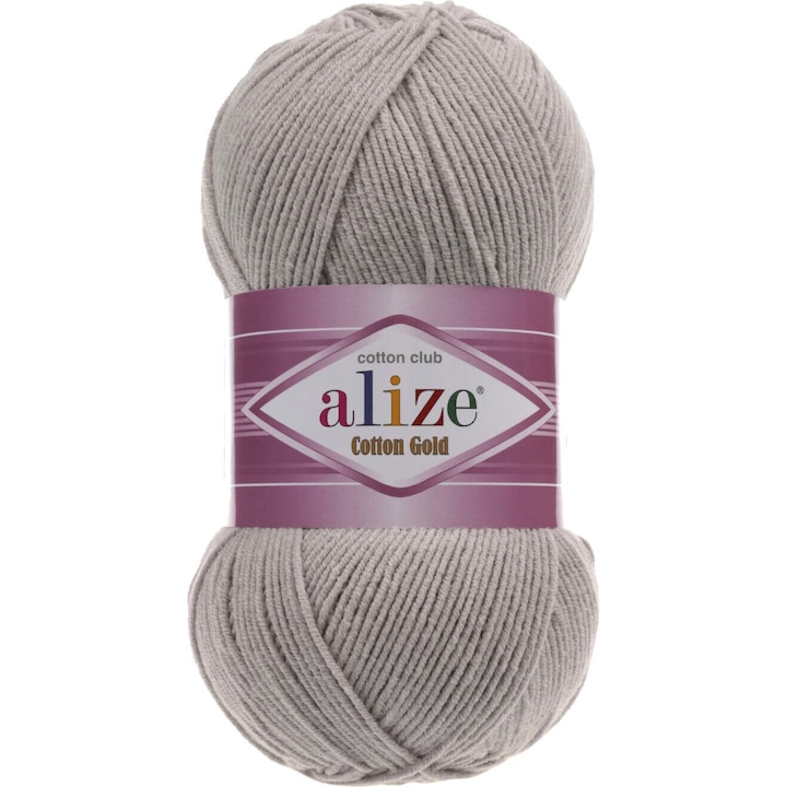 Fir Textil Alize Cotton Gold 200, pentru crosetat si tricotat, bumbac, gri, 330 m