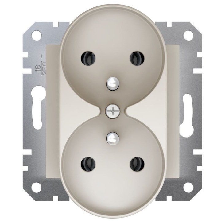 Asfora Crem 2x2P+PE гнездо за рамкова система Schneider Electric
