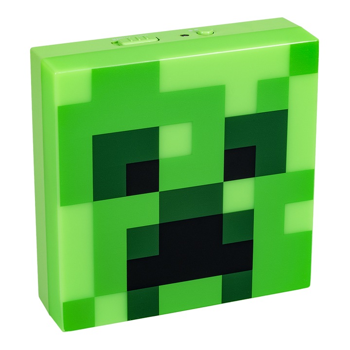 Lampa de noapte pentru copii Minecraft, pentru perete, 10 cm, Verde