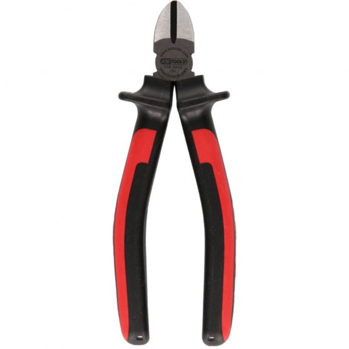 Cleste pentru taiat Ks Tools, cu varf diagonal, lungime 125 mm, maner cauciuc