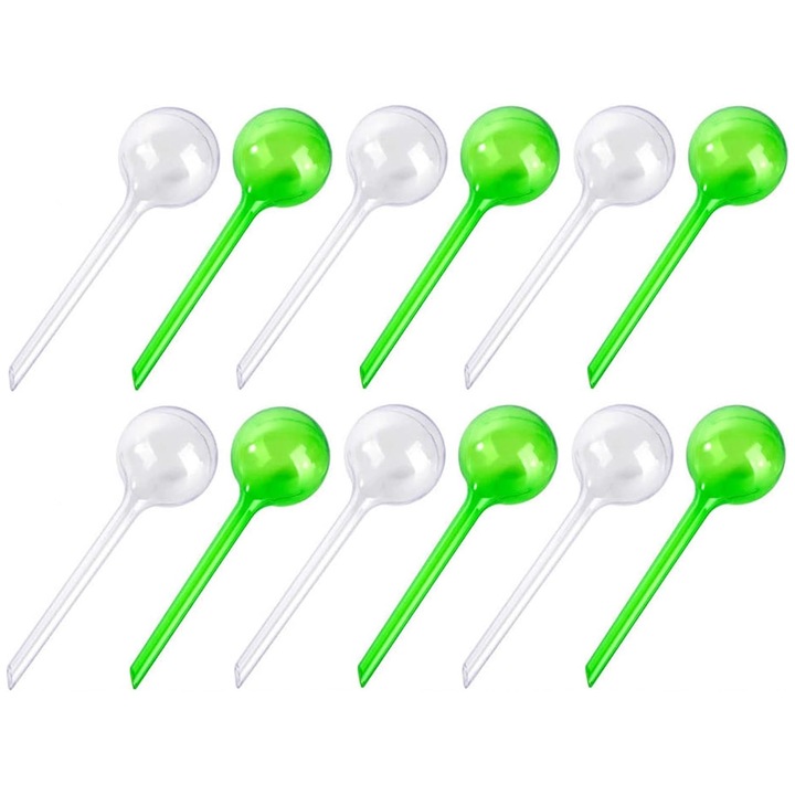 12 db automata csepegtető öntöző készlet, Jormftte, műanyag, 13 x 5 cm, átlátszó/zöld