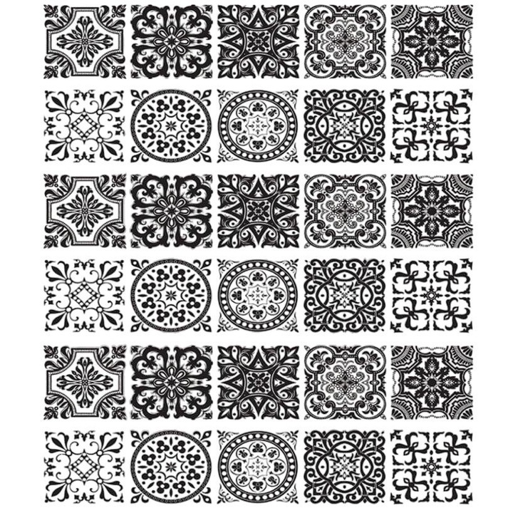 6 db-os matrica készlet lépcsőhöz, Jormftte, PVC, 18 x 100 cm, fehér/fekete