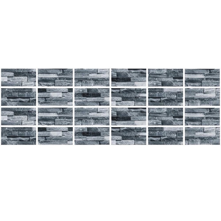 24 db téglalap alakú matrica készlet csempéhez, Jormftte, PVC, 20 x 10 cm, többszínű