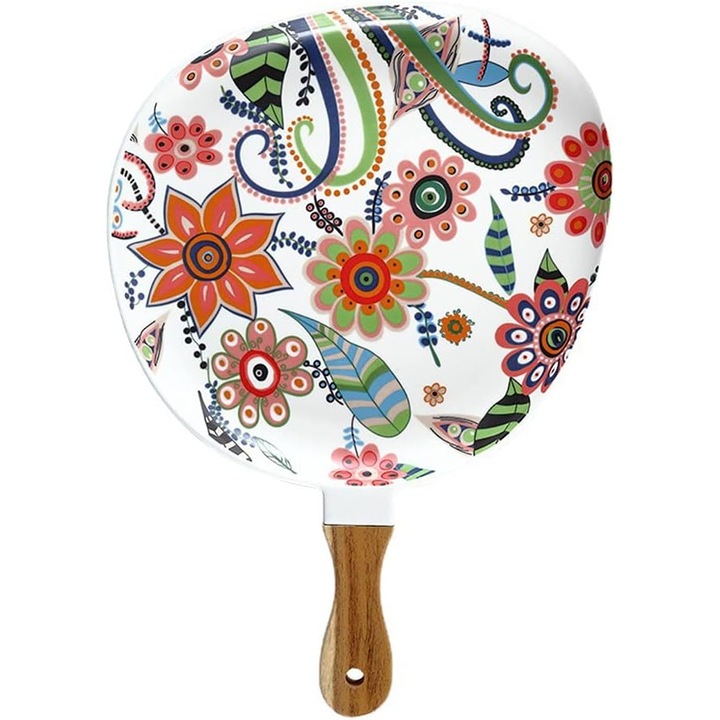 Steak tányér, Jormftte, kerámia/fa, többszínű