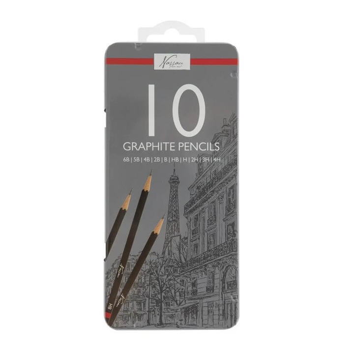 10 grafit ceruza készlet különböző országból Nassau Fine Art