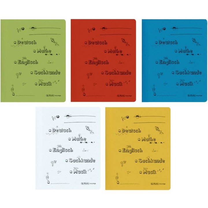 5 véletlenszerű színű kartonmappa készlet a4-es Herlitz sínnel történő irattározáshoz