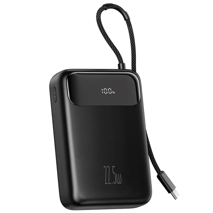 Външна батерия Mcdodo, Цифров дисплей, 20000mAh, 22.5W, Включен Type-C кабел, Черен