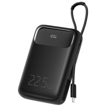 Acumulator Extern Mcdodo Digial Display 10000mAh, 22.5W, cablu Lightning inclus, Negru
