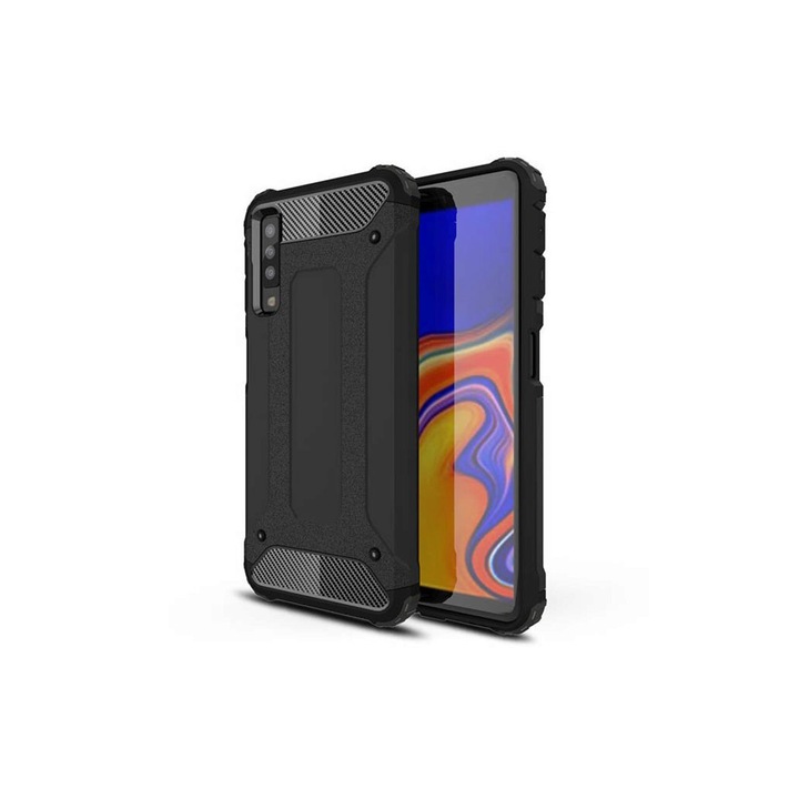 Tok, kompatibilis a Samsung Galaxy A7 2018 készülékkel, Techsuit Hybrid Armour, Fekete