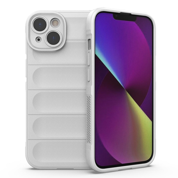 Калъф за телефон, Съвместим с Apple iPhone 15, FONIX AirBag Silicone, Anti-shock, Пълна защита, Удобен, Бял