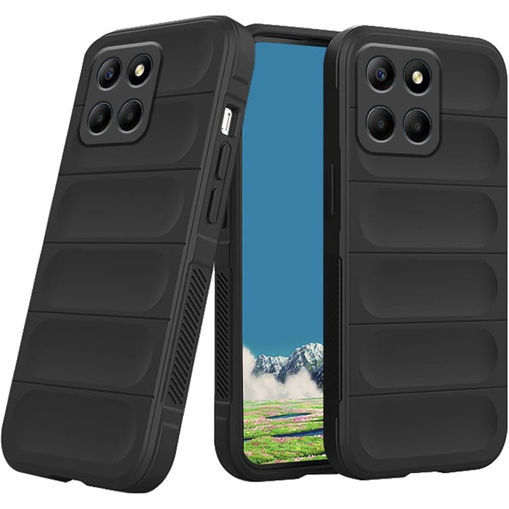 Husa telefon, Compatibila cu Honor 70 Lite, FONIX AirBag Silicone, Anti-soc, Protectie completa, Confortabila, Negru