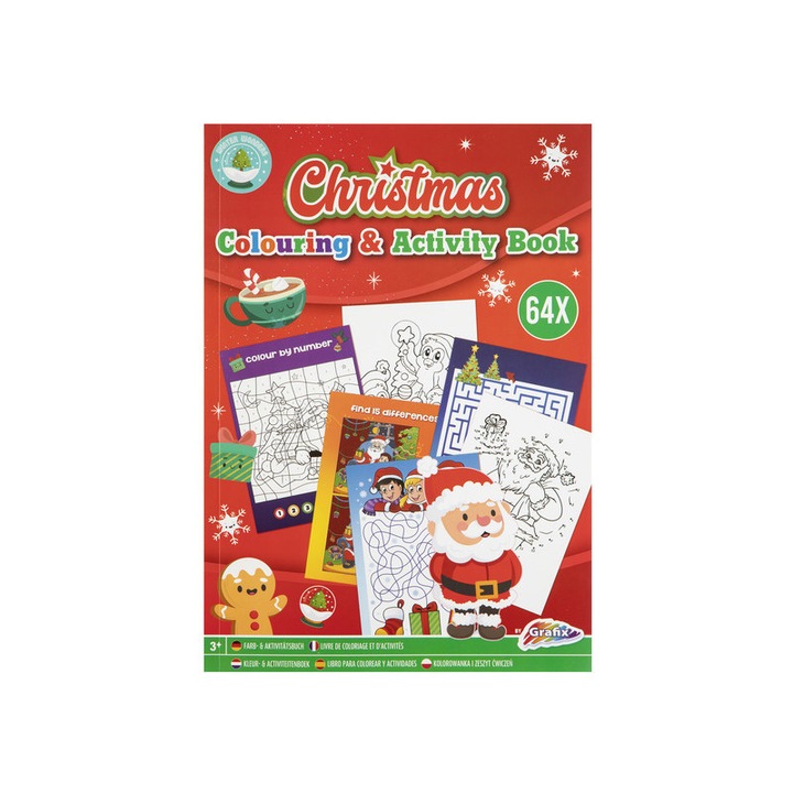 Karácsonyi színező könyv fejlesztő feladatokkal, 64 oldalas Grafix