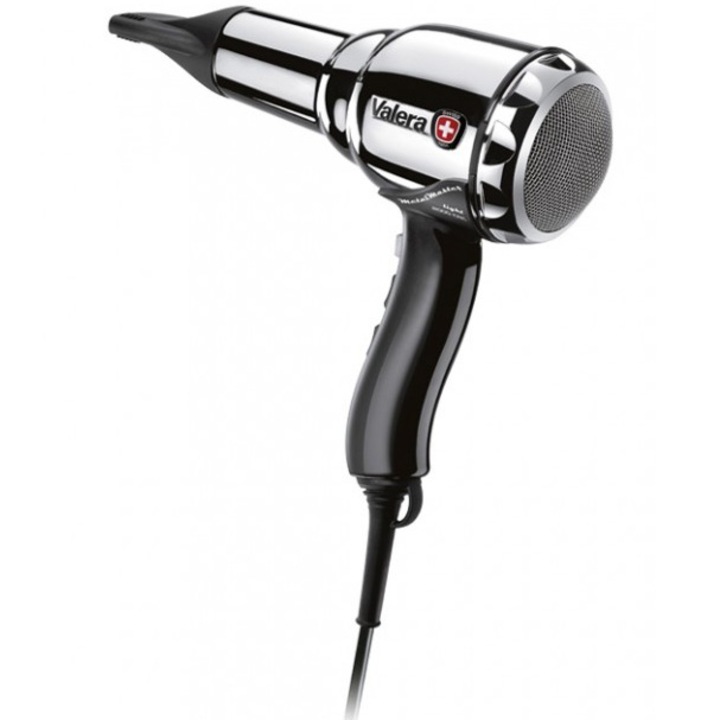 Сешоар SWISS METAL MASTER LIGHT CHROME, 2000W, Генератор на йони, 6 настройки за въздушен поток/температура, Бутон за студен въздух, PM-Pro мотор, Сребрист