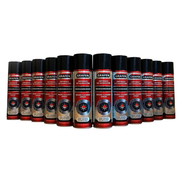 Set 12 spray-uri lubrifiant lichid discuri frana, Grafen Professional, 500ml