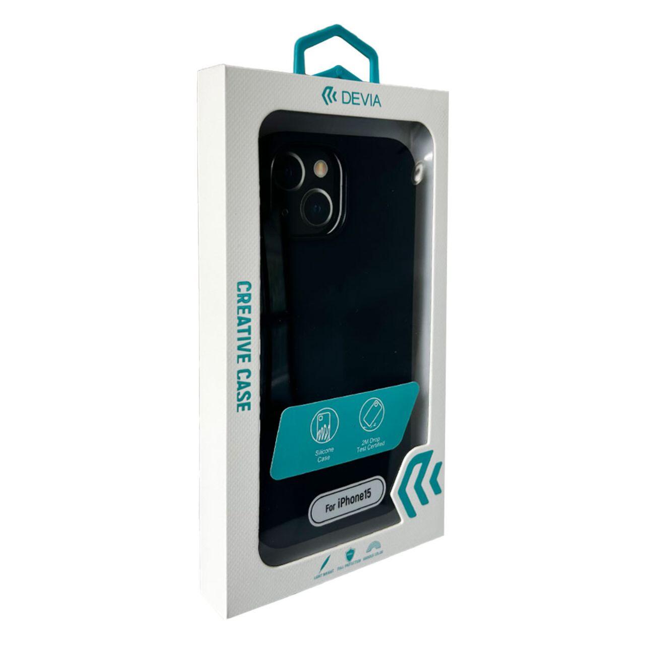Husa de protectie Devia pentru iPhone 15, Silicon Nature Series, Negru