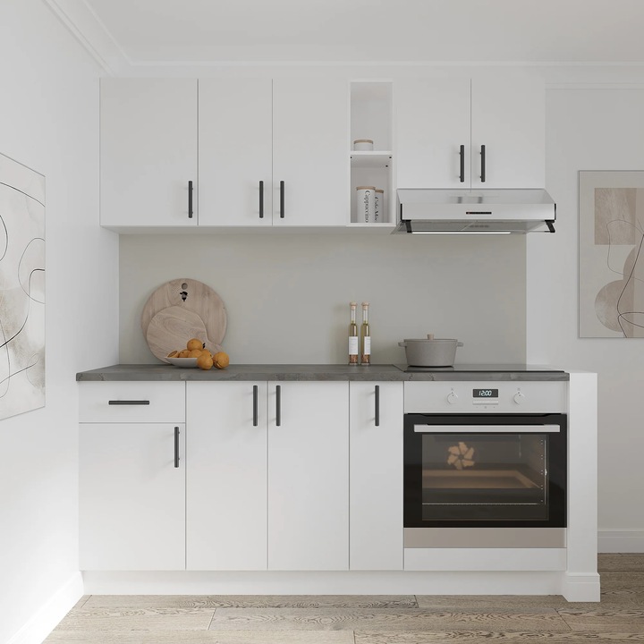 Set Bucatarie haaus Karo V9, Alb, Blat Thermo 28 mm, L 180 cm