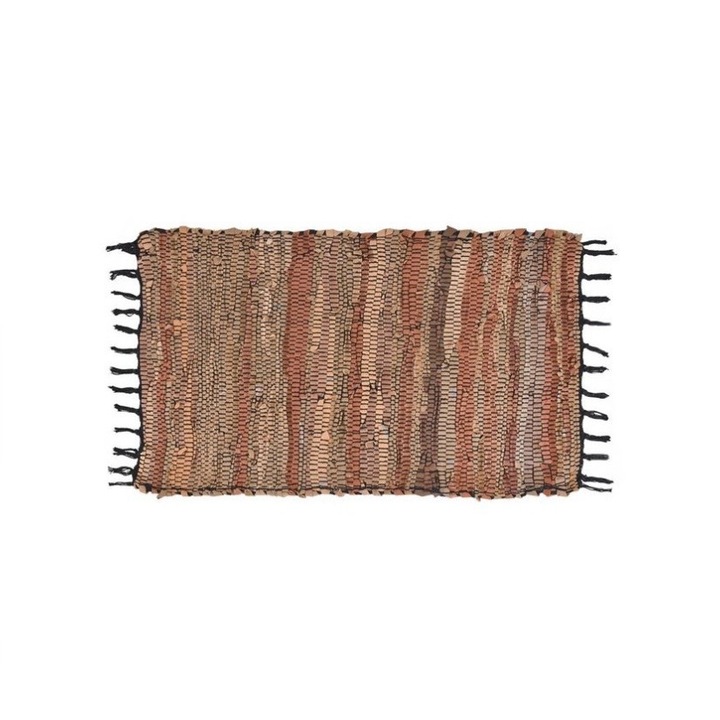 Covoras din piele artificiala, maro, 67x40 cm