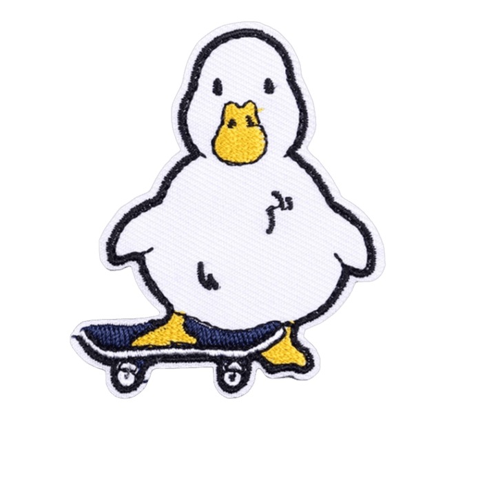 Hímzett textil tapasz Duck Duck Goos Skate, Skate kacsa 6,2x5,2 cm