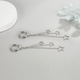 Cercei pentru femei Long Star, S925 Argint, Platina, 6.5cm