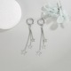 Cercei pentru femei Long Star, S925 Argint, Platina, 6.5cm