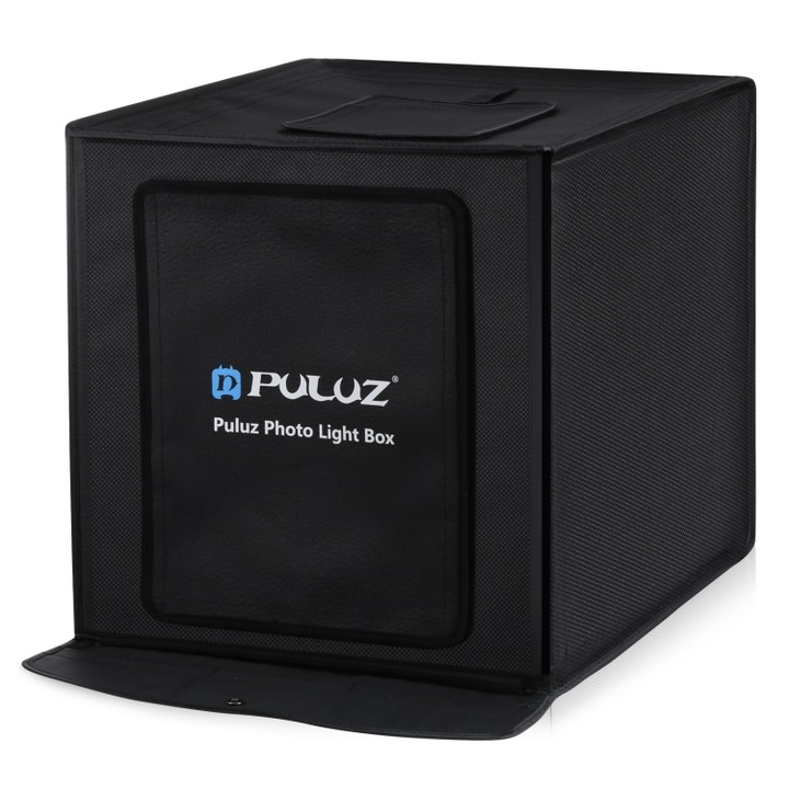 Кутия за продуктова фотография Puluz, Лайтбокс, 60х60х60 сантиметра, Димер, 6 цвята фонов плат, Допълнителен статив за телефон, 36 Watt
