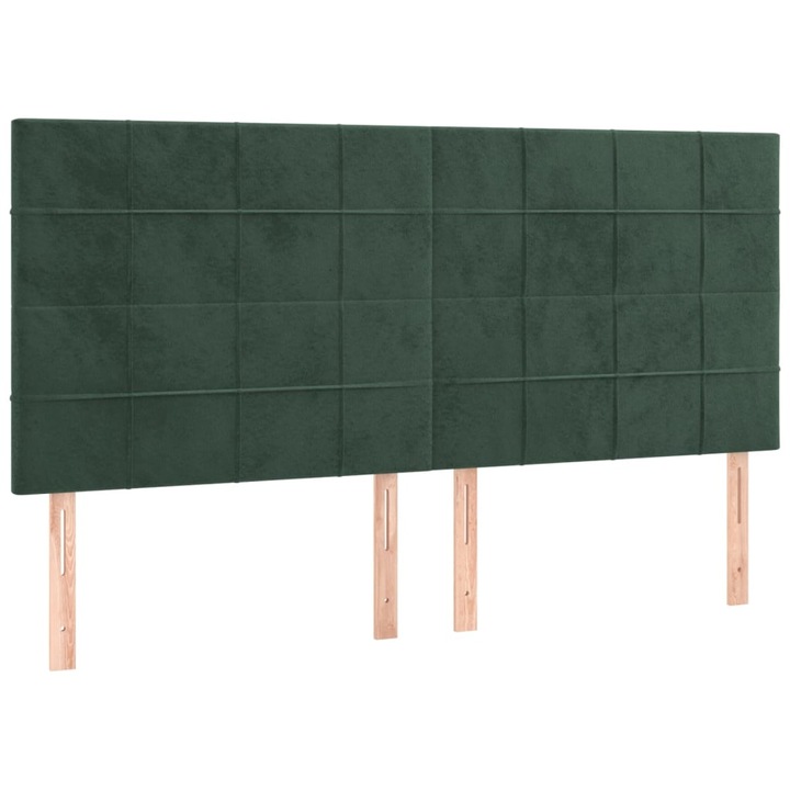 Tablii de pat vidaXL, 4 buc, verde inchis, 100x5x78/88 cm, catifea, 10.2 kg 3116401
