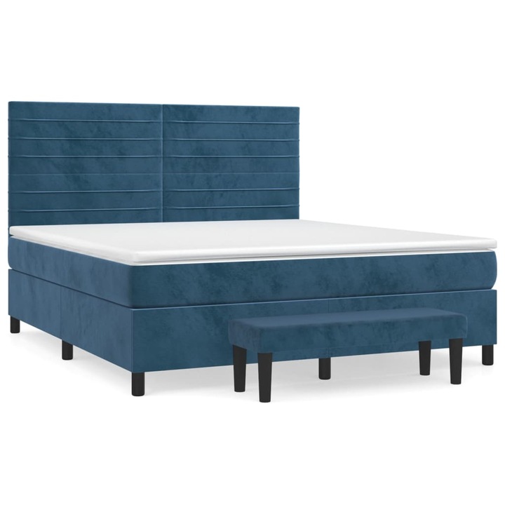 vidaXL sötétkék bársony rugós ágy matraccal 180x200 cm 70.85 kg 3137921