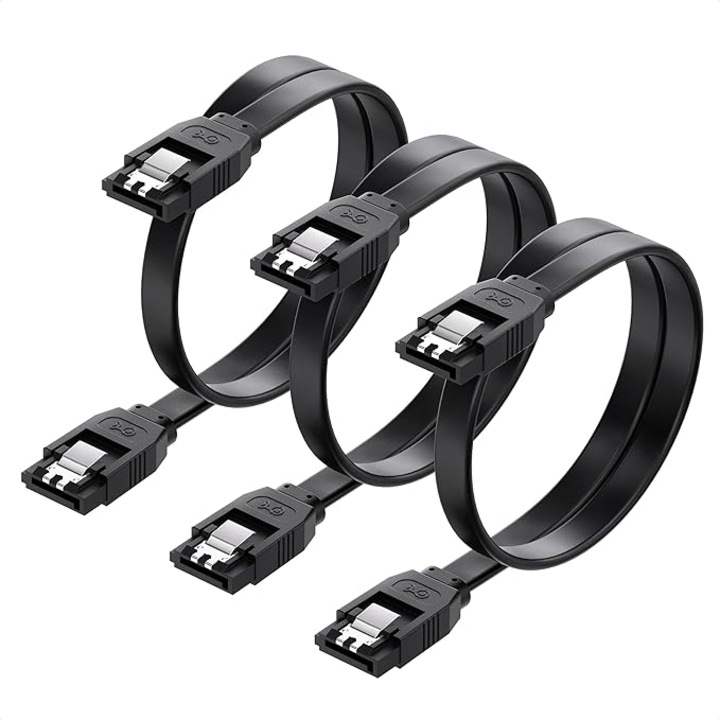 Комплект от 3 AWM кабела, SATA III, 6.0 Gbps, 40 см, черен