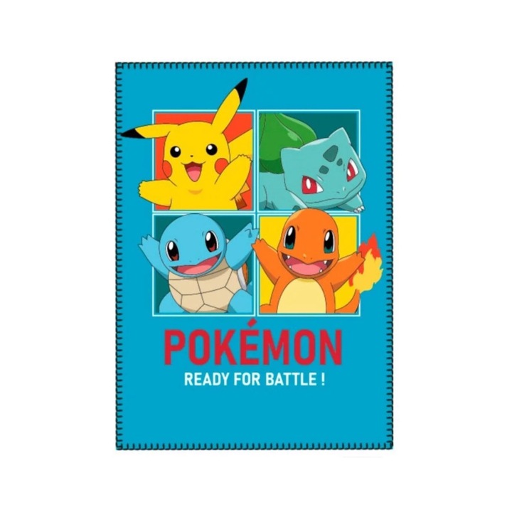 Поларено одеяло Pokemon, синьо, 100x140см