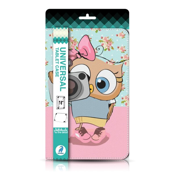 Husa pentru tableta Nimbo 7/8 inch universal, Bufnita