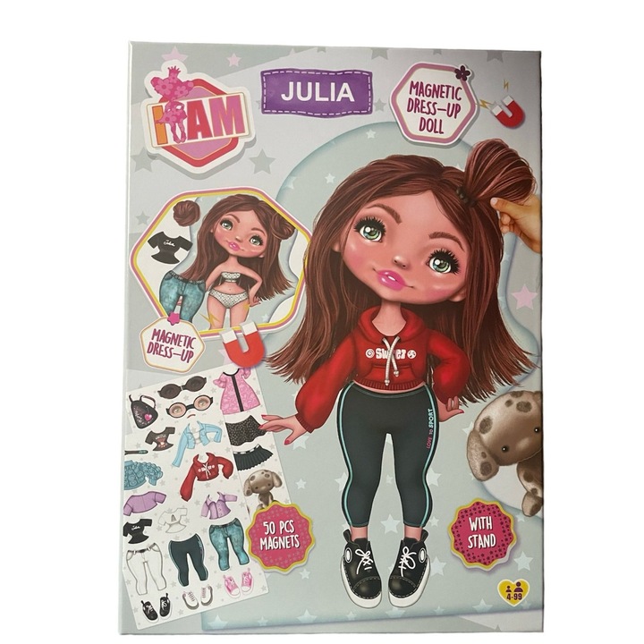 Puzzle magnetic dress-up DOLL, I am Julia, 50 piese, 4+
