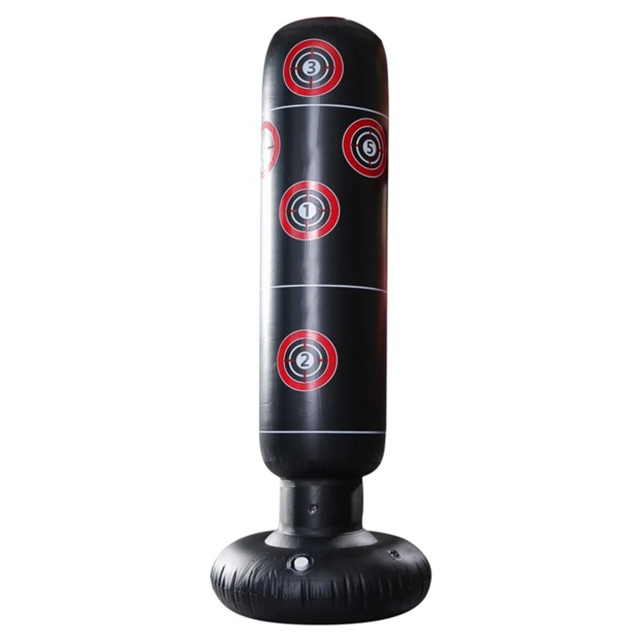 Sac de lupta gonflabil, PVC, 160x65cm, Negru