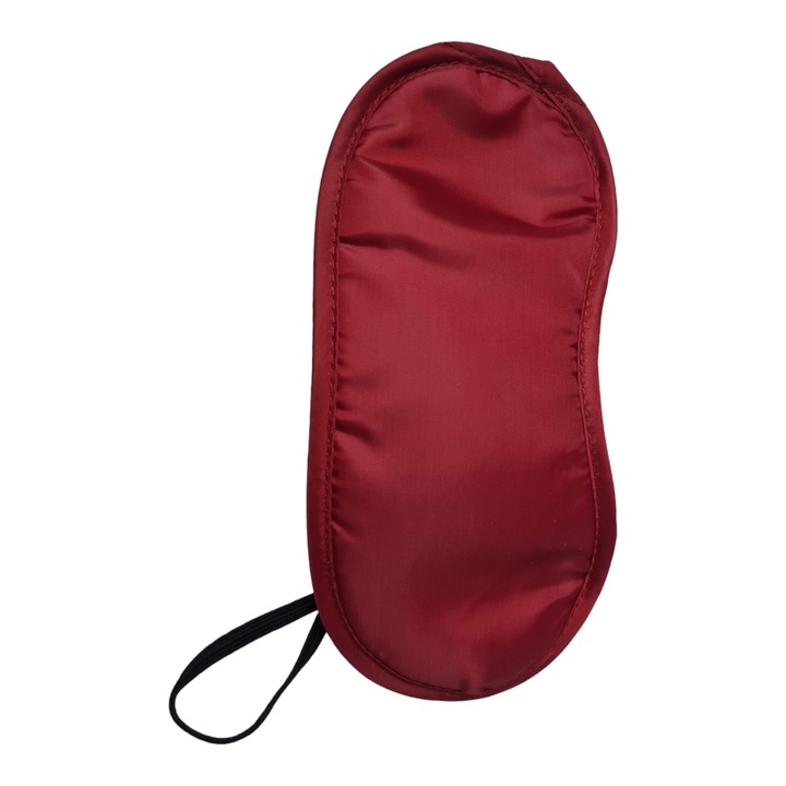 Masca de dormit, simpla, satinata, prevazuta cu doua elastice, Visinie