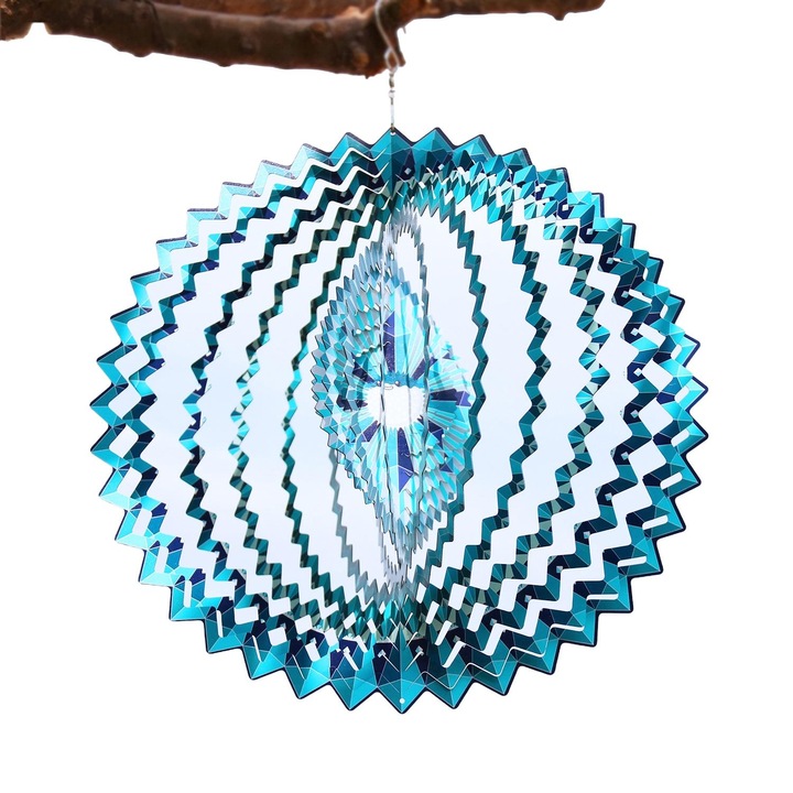 Szélspirál, longziming, rozsdamentes acél, 3D kivitel, időjárásálló, többszínű