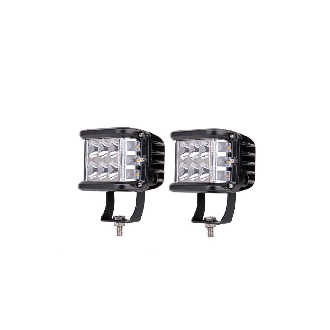 Set Proiectoare Led Bicolor Cu Stroboscop Lateral Auto Offroad W