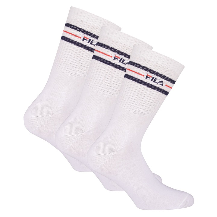 Fila, Set de sosete lungi unisex - 3 perechi, Alb