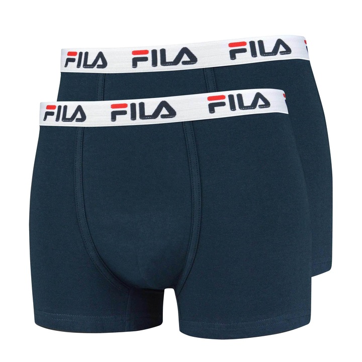 Fila, Set de boxeri cu banda logo in talie - 2 perechi, Bleumarin, L