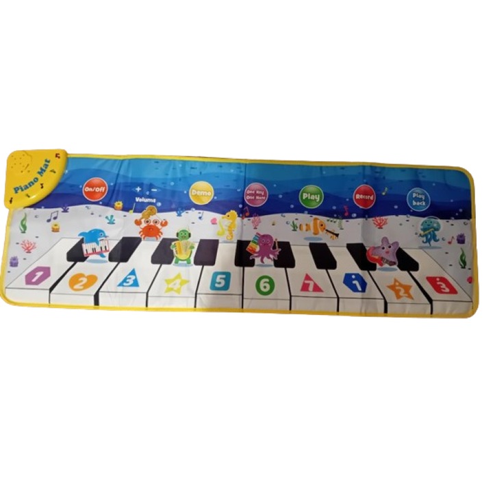 Covoras muzical pliabil, multicolor, 8 taste 110x36 cm si baterii incluse