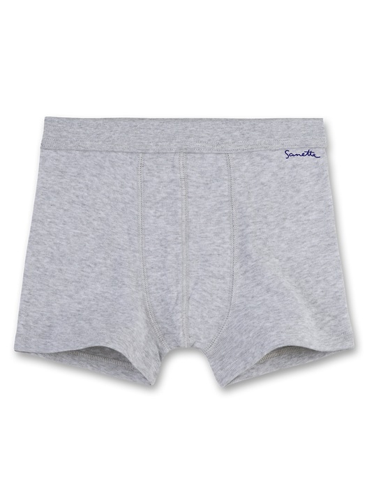 Sanetta, Boxeri din bumbac organic cu logo, Gri deschis