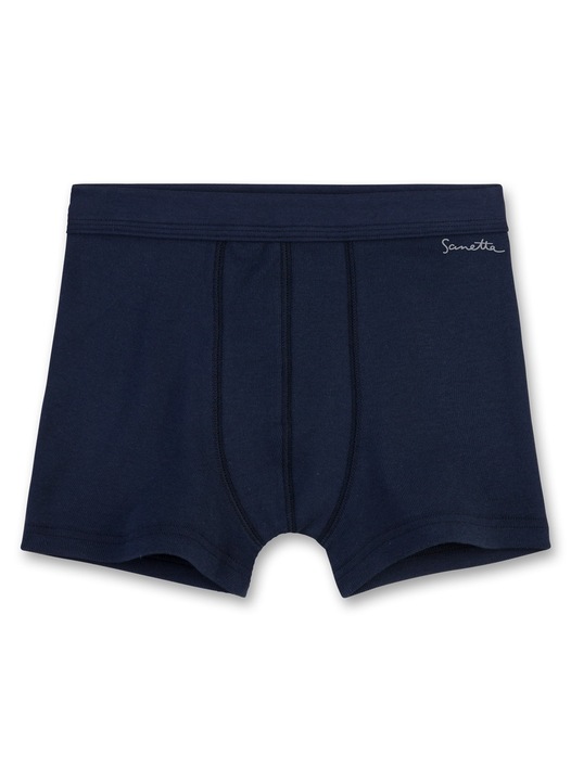 Sanetta, Boxeri din bumbac organic cu logo, Albastru inchis